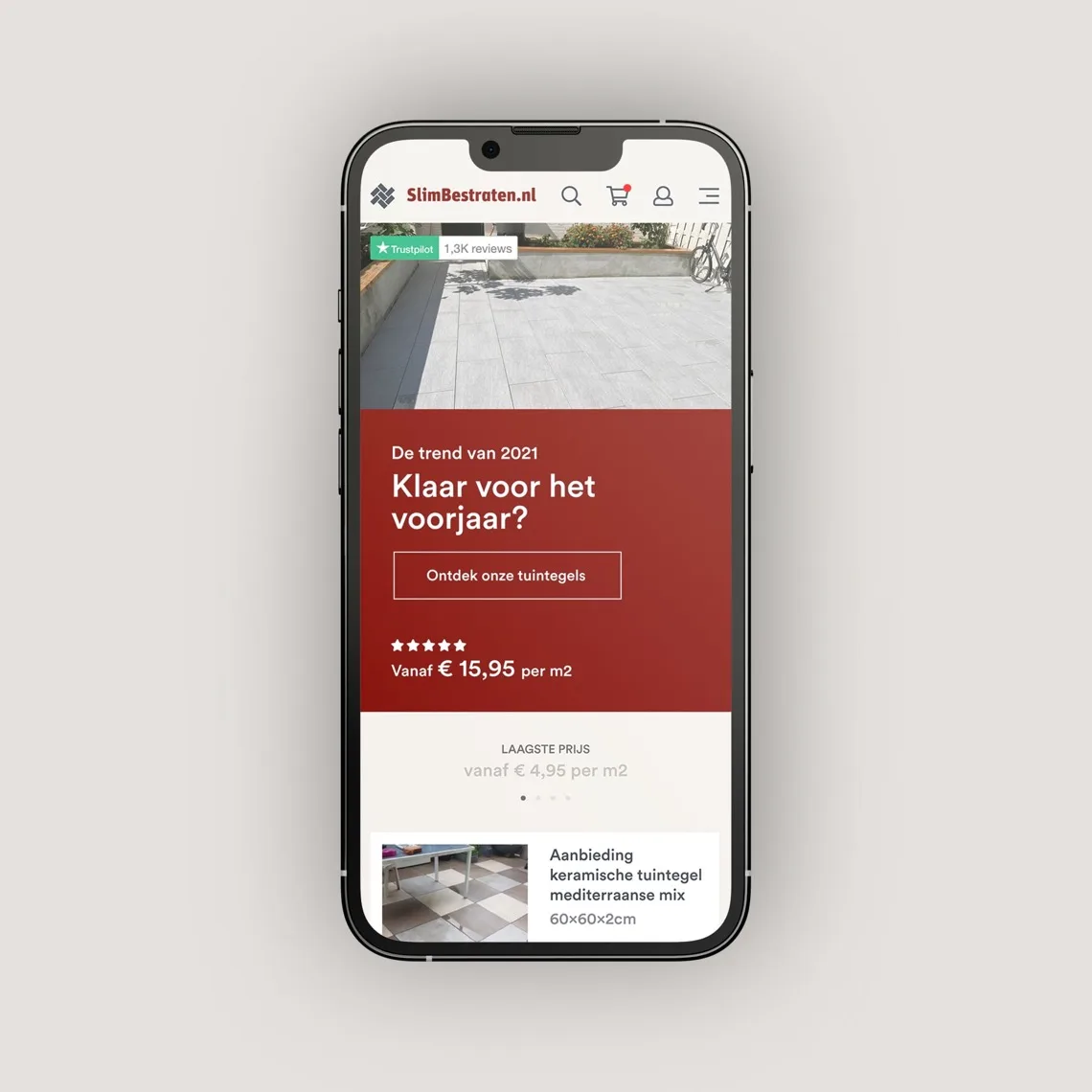 Mobiele homepage van SlimBestraten.nl